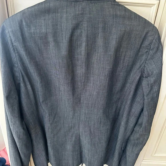 Banana Republic Women's Gray Collared Double Breasted Blazer Coat Jacket Size 14 - Picture 7 of 8